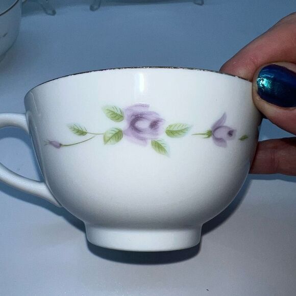 Noritake Vintage Nippon Toki Kaisha Fantasy Fine Pattern Set of 2 Cup and Saucer - Picture 5 of 9